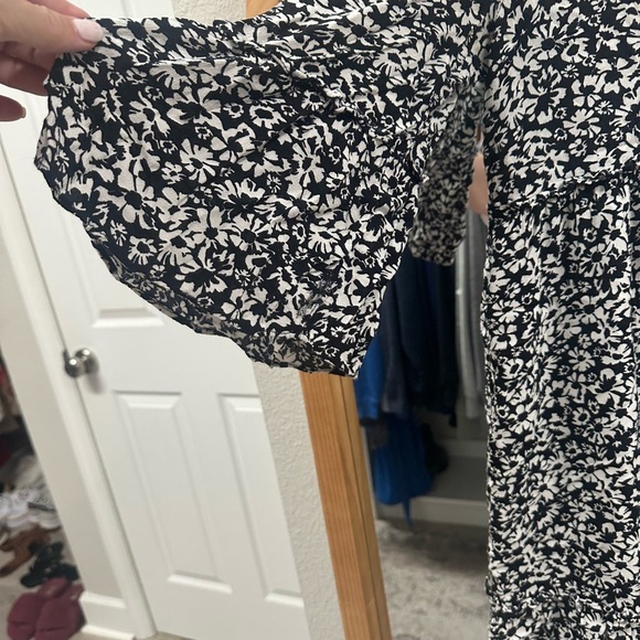 Zara Boho Black and White Patterned Dress - Picture 6 of 9